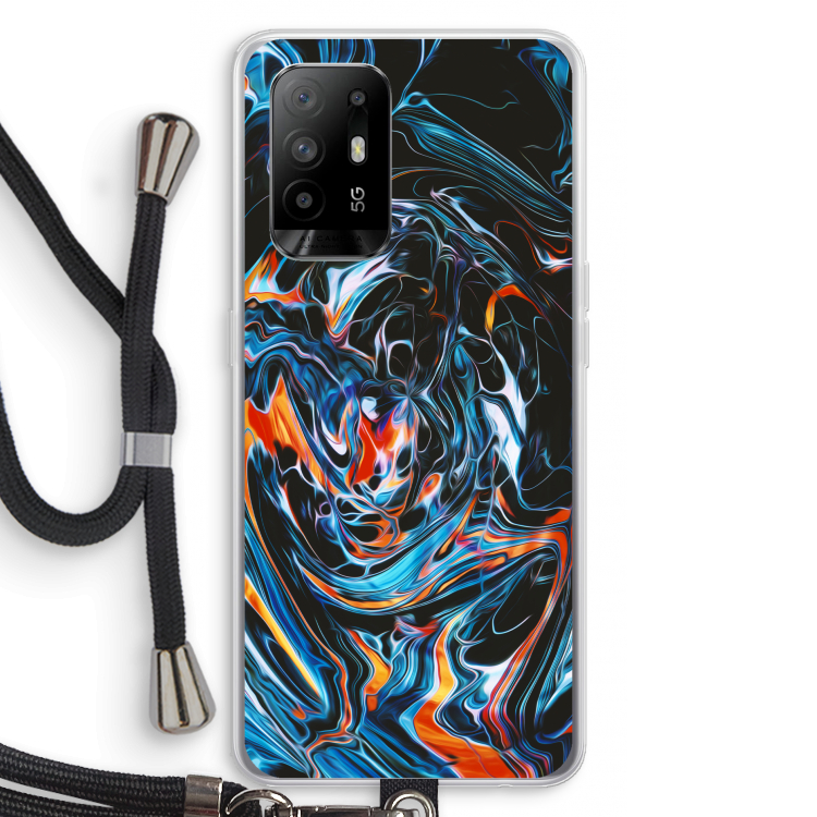 Black Unicorn: Oppo A95 5G Transparant Hoesje met koord