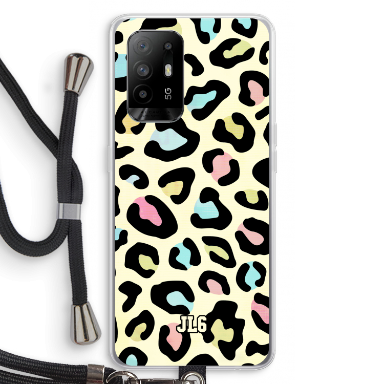 Leopard pattern: Oppo A95 5G Transparant Hoesje met koord