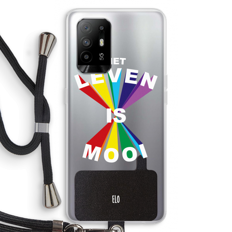 Het Leven Is Mooi: Oppo A95 5G Transparant Hoesje met koord