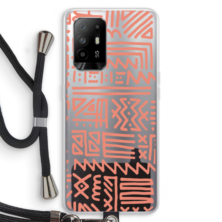 Marrakech Pink: Oppo A95 5G Transparant Hoesje met koord