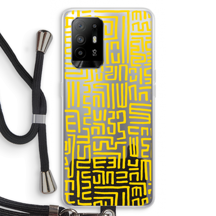 Majorelle Blue Print: Oppo A95 5G Transparant Hoesje met koord