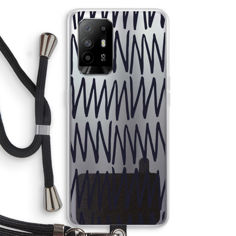 Marrakech Zigzag: Oppo A95 5G Transparant Hoesje met koord