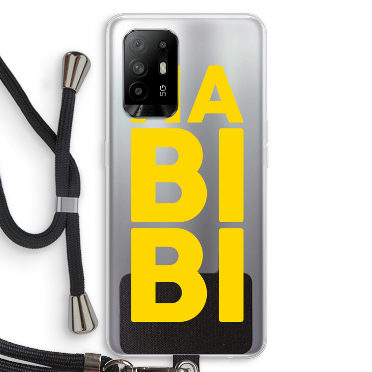 Habibi Blue: Oppo A95 5G Transparant Hoesje met koord