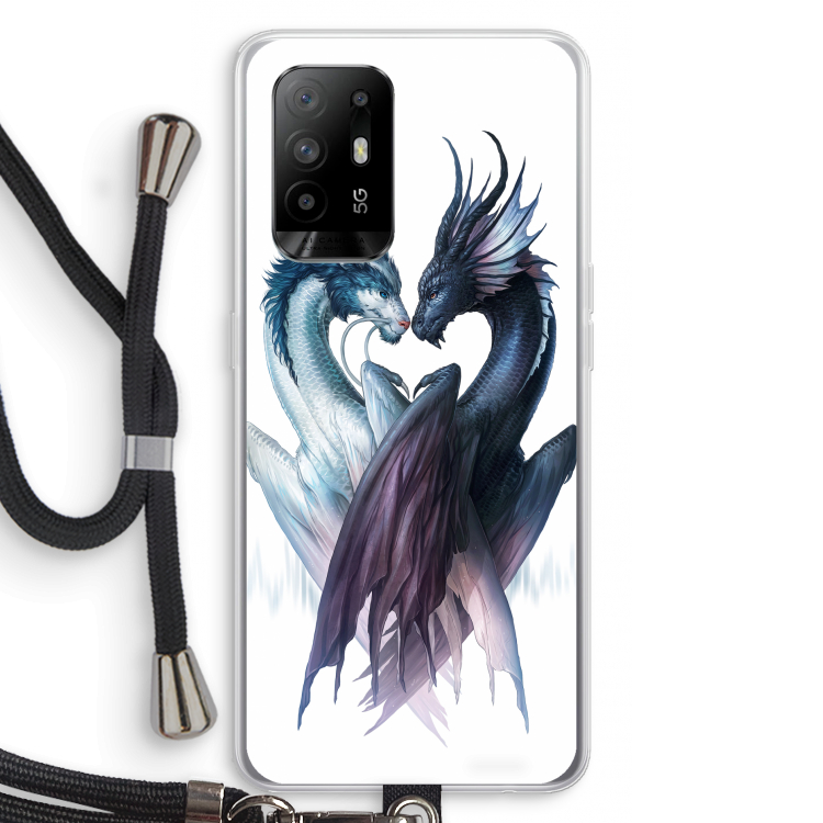 Yin Yang Dragons: Oppo A95 5G Transparant Hoesje met koord