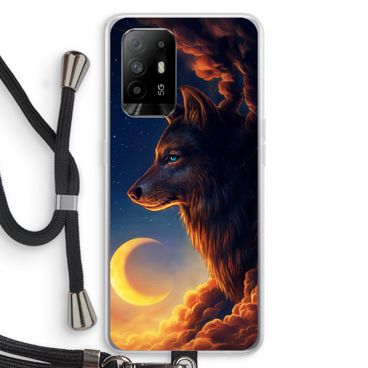Night Guardian: Oppo A95 5G Transparant Hoesje met koord