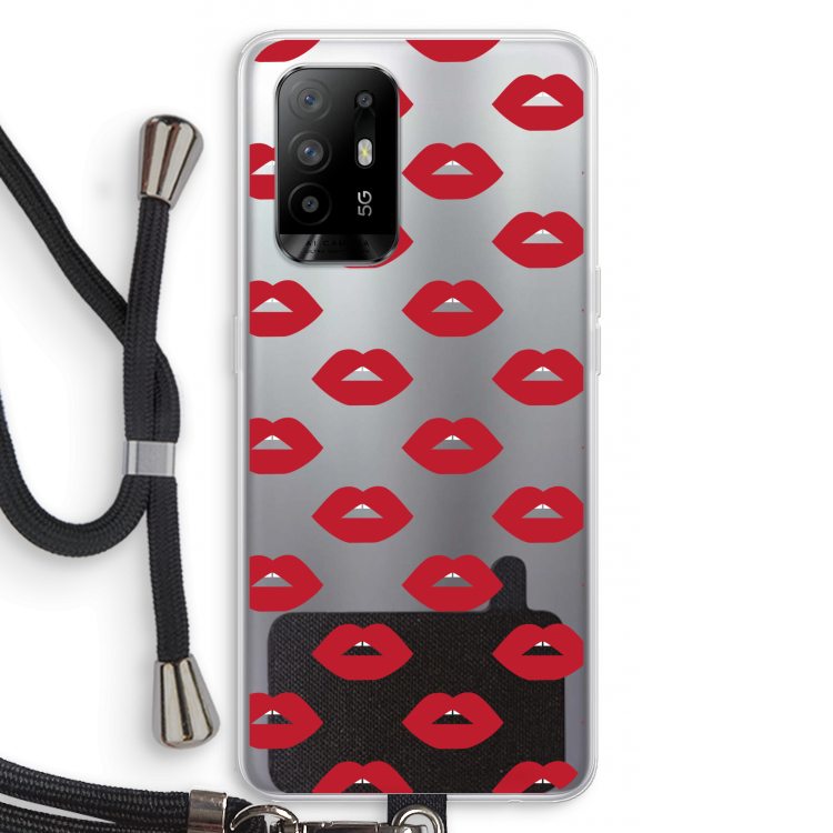 Lips: Oppo A95 5G Transparant Hoesje met koord