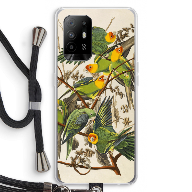 Carolinaparkiet: Oppo A95 5G Transparant Hoesje met koord