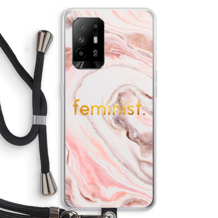 Feminist: Oppo A95 5G Transparant Hoesje met koord