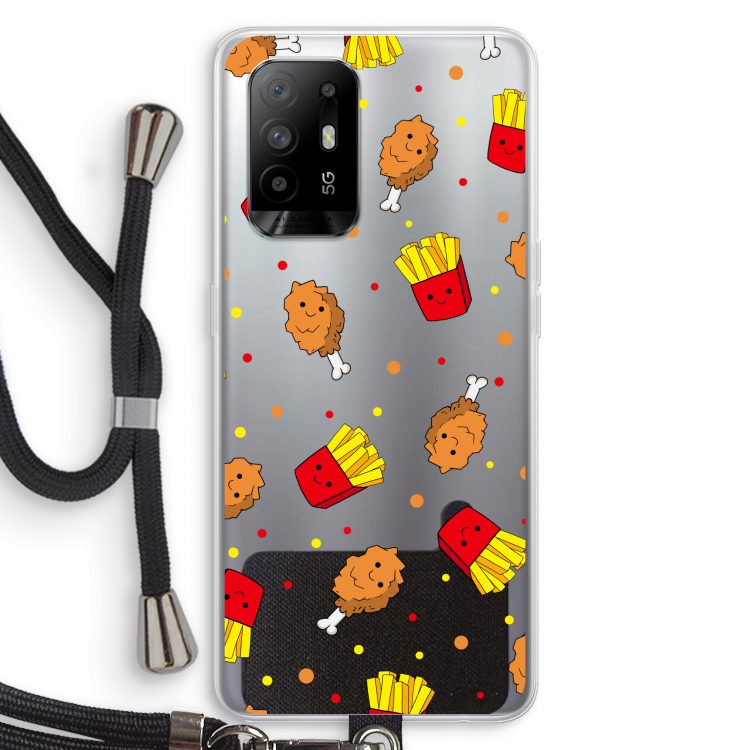 Chicken 'n Fries: Oppo A95 5G Transparant Hoesje met koord