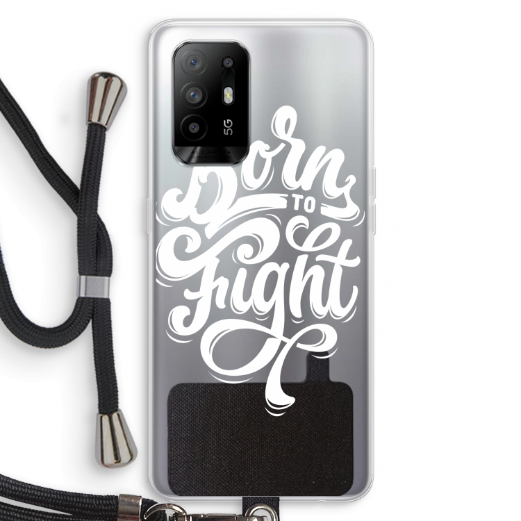 Born to Fight: Oppo A95 5G Transparant Hoesje met koord