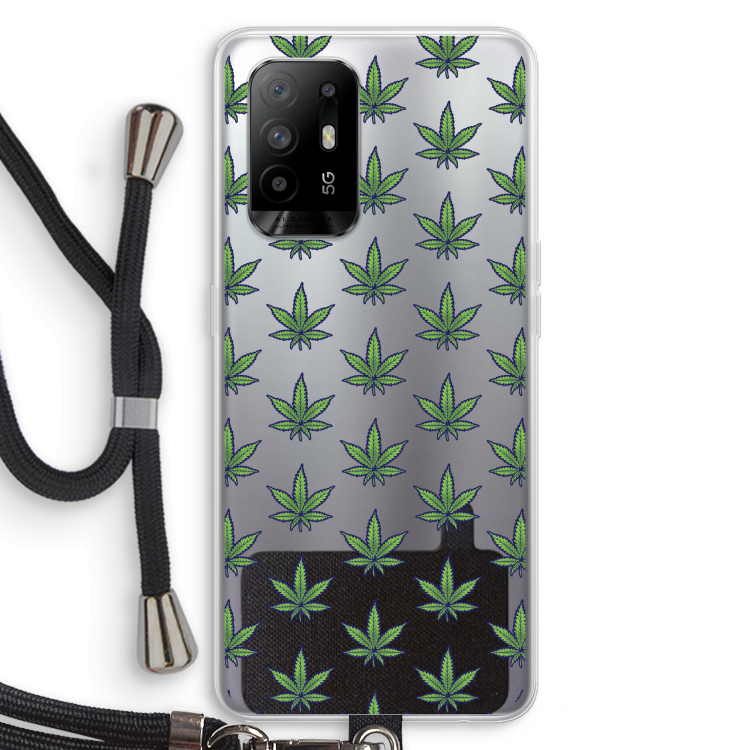 Weed: Oppo A95 5G Transparant Hoesje met koord