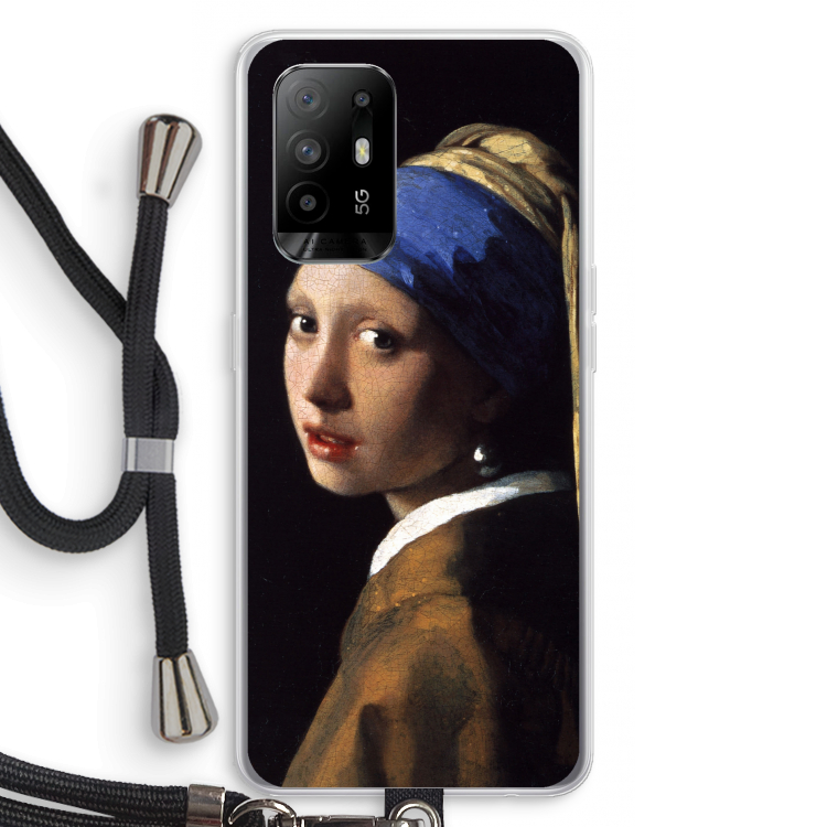 The Pearl Earring: Oppo A95 5G Transparant Hoesje met koord