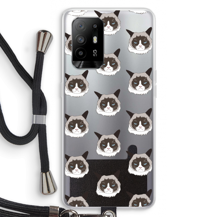 It's a Purrr Case: Oppo A95 5G Transparant Hoesje met koord