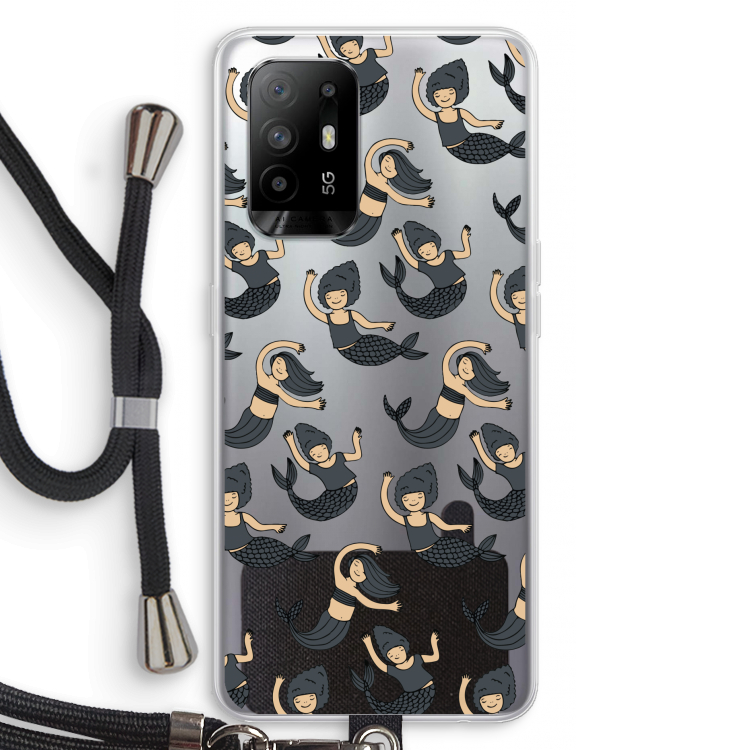 Zeemeermin: Oppo A95 5G Transparant Hoesje met koord