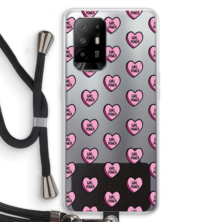 GIRL POWER: Oppo A95 5G Transparant Hoesje met koord
