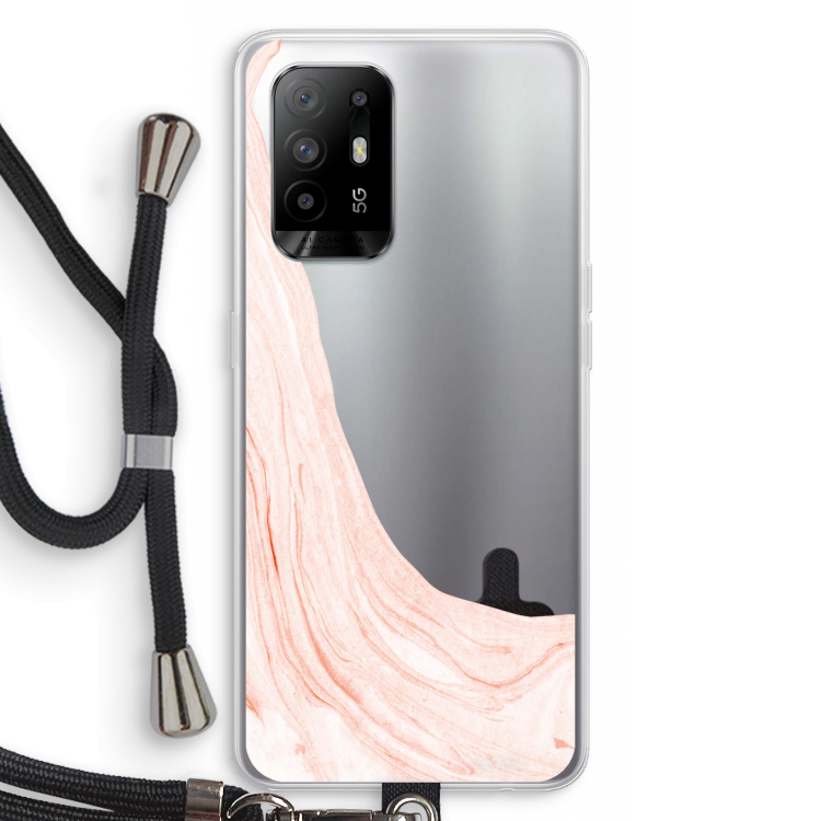Peach bath: Oppo A95 5G Transparant Hoesje met koord