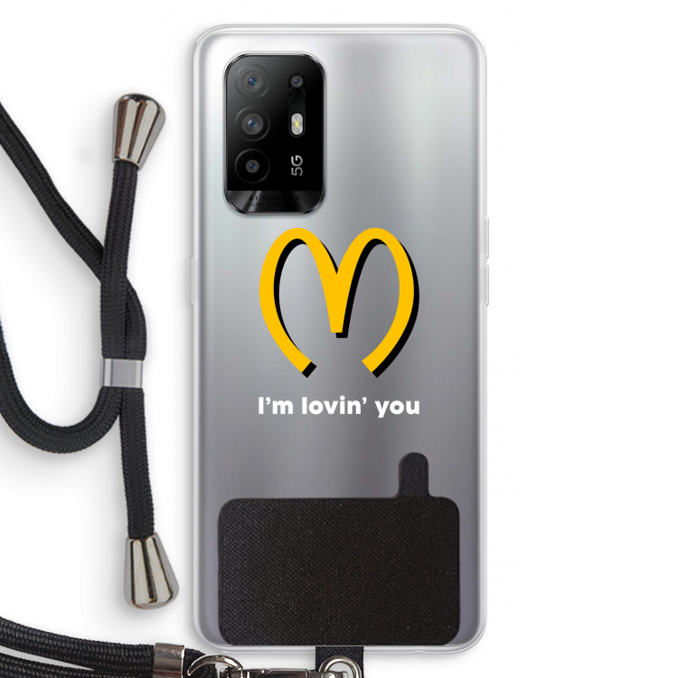 I'm lovin' you: Oppo A95 5G Transparant Hoesje met koord