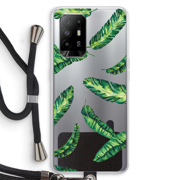 Lange bladeren: Oppo A95 5G Transparant Hoesje met koord