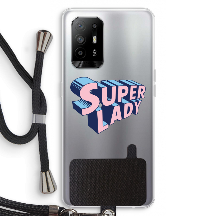 Superlady: Oppo A95 5G Transparant Hoesje met koord