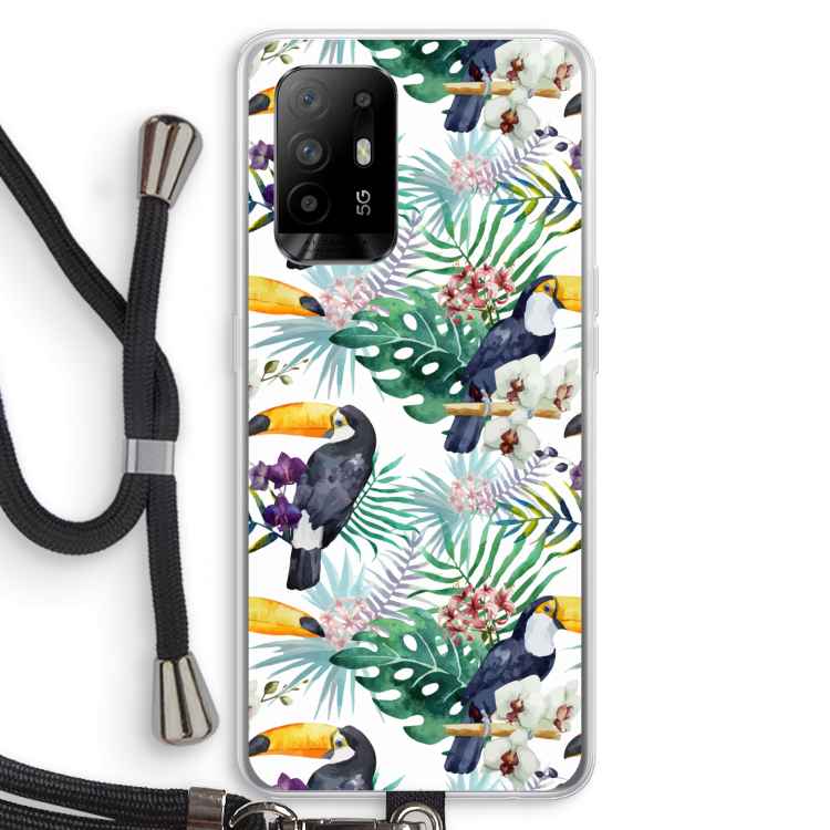 Tukans: Oppo A95 5G Transparant Hoesje met koord