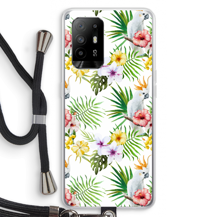 Gele kuif: Oppo A95 5G Transparant Hoesje met koord