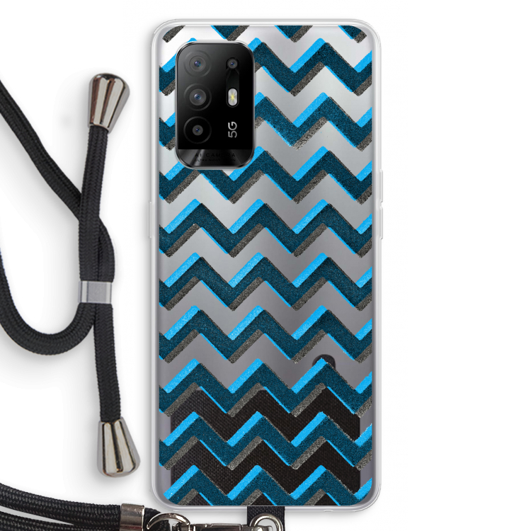 Onderbroken lijn: Oppo A95 5G Transparant Hoesje met koord