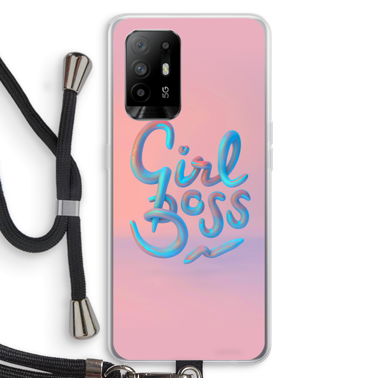Girl boss: Oppo A95 5G Transparant Hoesje met koord