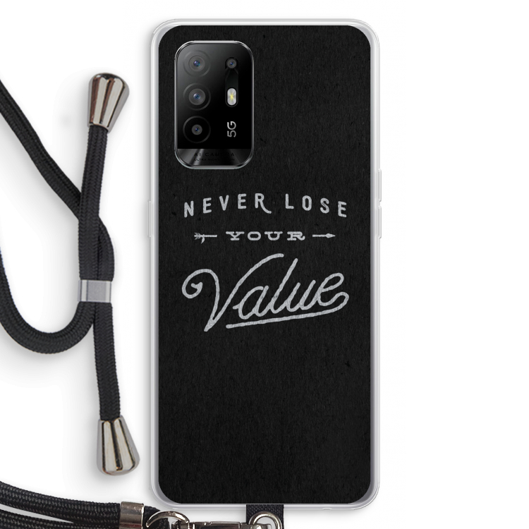 Never lose your value: Oppo A95 5G Transparant Hoesje met koord
