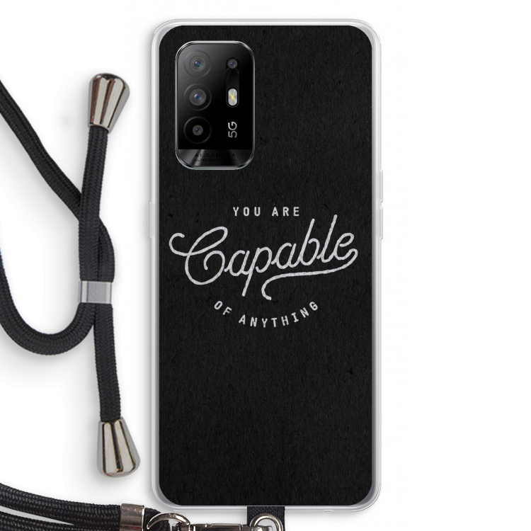 Capable: Oppo A95 5G Transparant Hoesje met koord