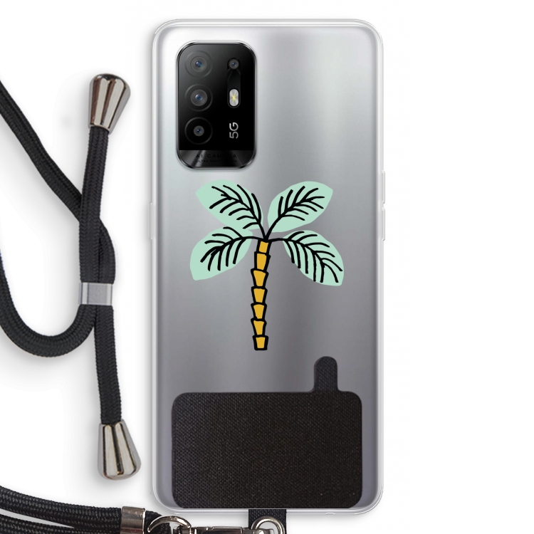 Palmboom: Oppo A95 5G Transparant Hoesje met koord