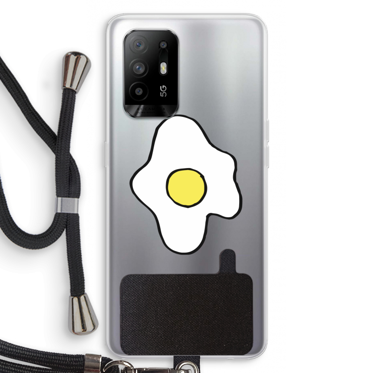 Spiegelei: Oppo A95 5G Transparant Hoesje met koord