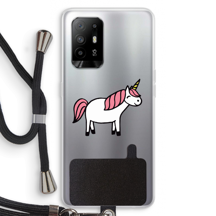 Eenhoorn: Oppo A95 5G Transparant Hoesje met koord