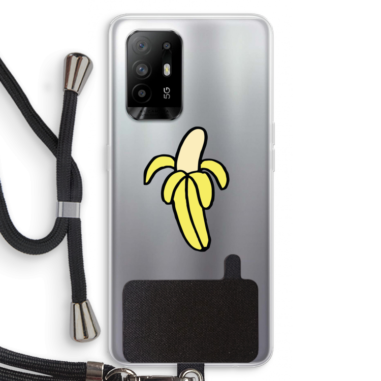 Banana: Oppo A95 5G Transparant Hoesje met koord
