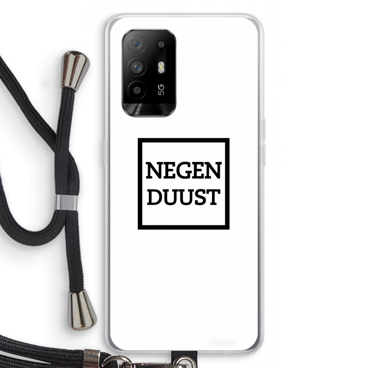 Negenduust vierkant: Oppo A95 5G Transparant Hoesje met koord