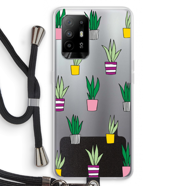 Sanseveria: Oppo A95 5G Transparant Hoesje met koord