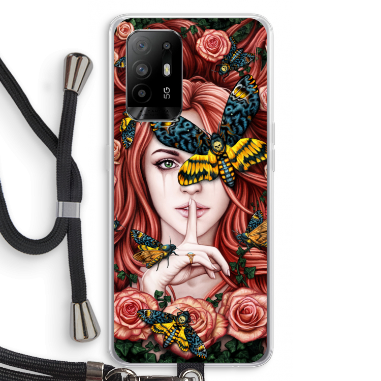 Lady Moth: Oppo A95 5G Transparant Hoesje met koord