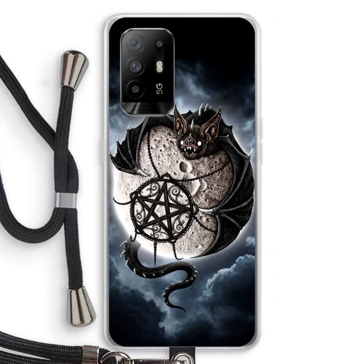 Volle maan: Oppo A95 5G Transparant Hoesje met koord