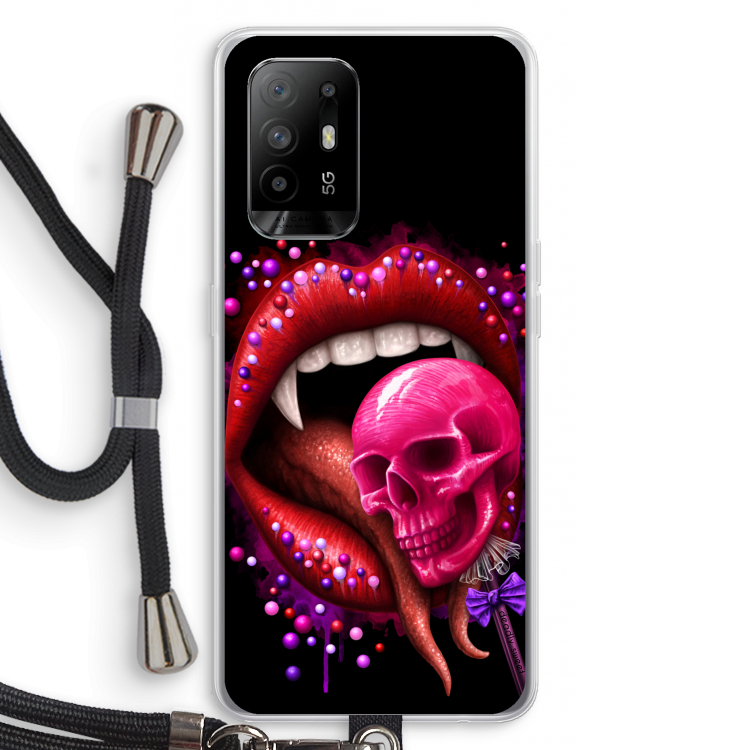 Dodelijk zoet: Oppo A95 5G Transparant Hoesje met koord