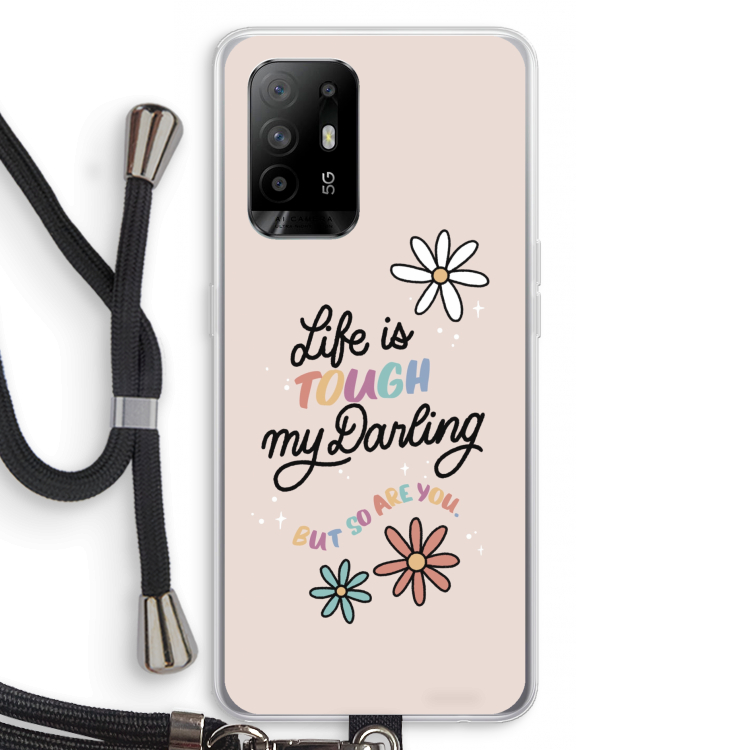 Tough Life: Oppo A95 5G Transparant Hoesje met koord