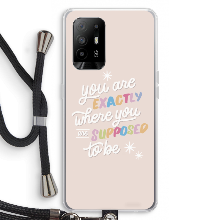 Right Place: Oppo A95 5G Transparant Hoesje met koord