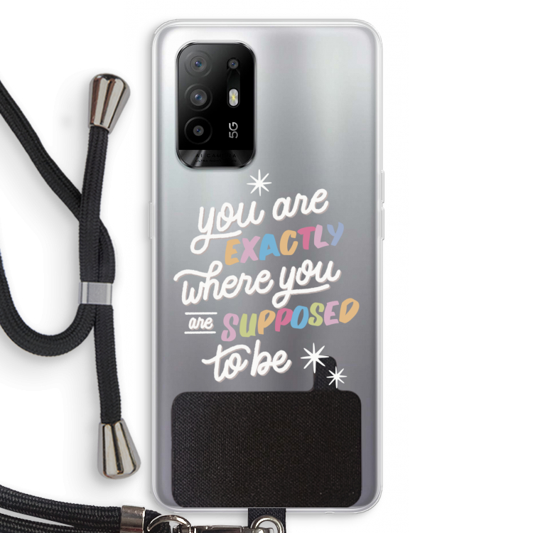 Right Place: Oppo A95 5G Transparant Hoesje met koord