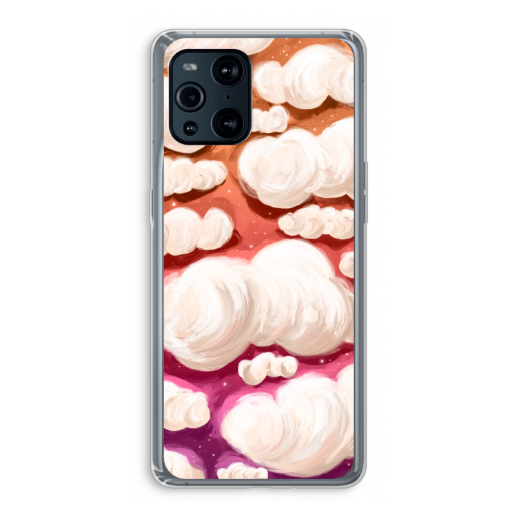 Katoen Wolken: Oppo Find X3 Transparant Hoesje