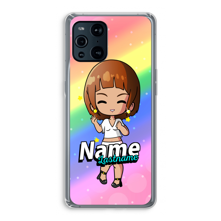Chibi Maker vrouw: Oppo Find X3 Transparant Hoesje