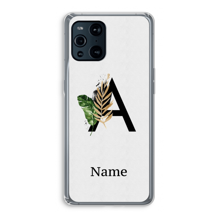 Charcoal Flora: Oppo Find X3 Transparant Hoesje