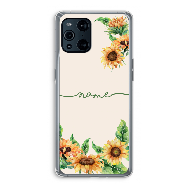 Zonnebloemen: Oppo Find X3 Transparant Hoesje