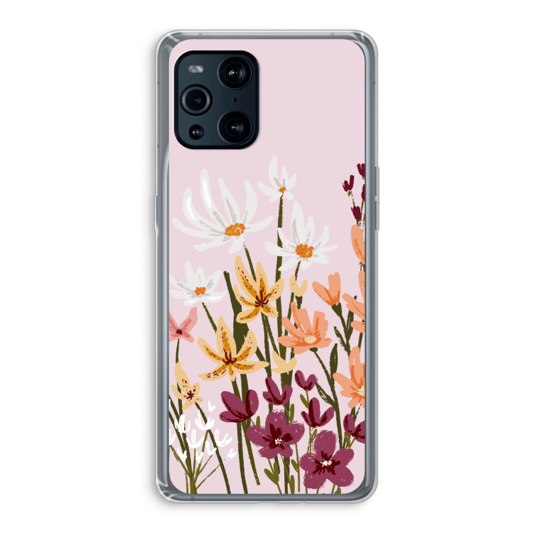 Painted wildflowers: Oppo Find X3 Transparant Hoesje