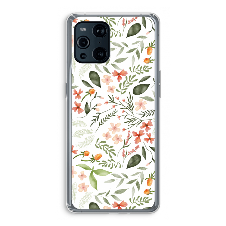 Sweet little flowers: Oppo Find X3 Transparant Hoesje