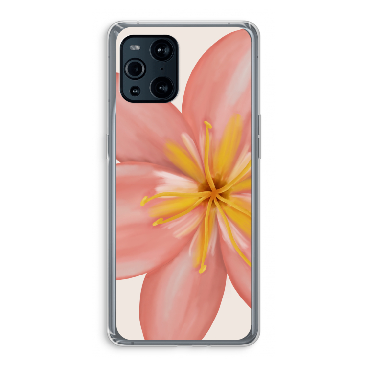 Pink Ellila Flower: Oppo Find X3 Transparant Hoesje