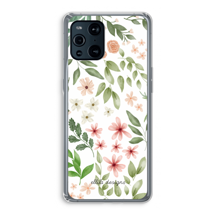 Botanical sweet flower heaven: Oppo Find X3 Transparant Hoesje