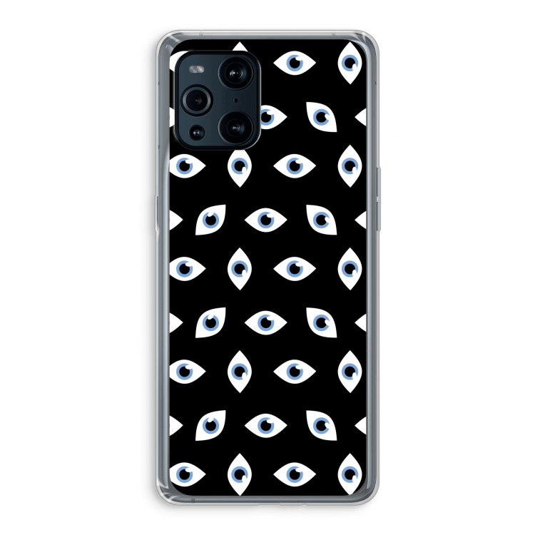 Eyes pattern: Oppo Find X3 Transparant Hoesje